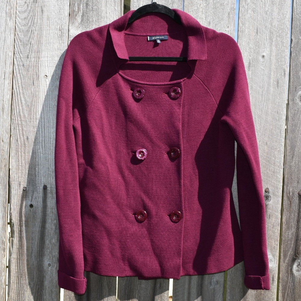 Anne Klein burgundy cardigan